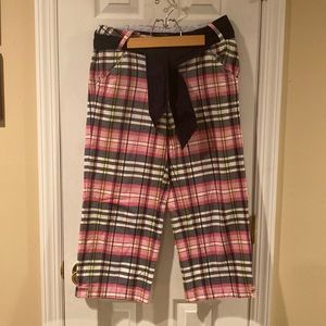 Lands’ End plaid cropped capris size 8